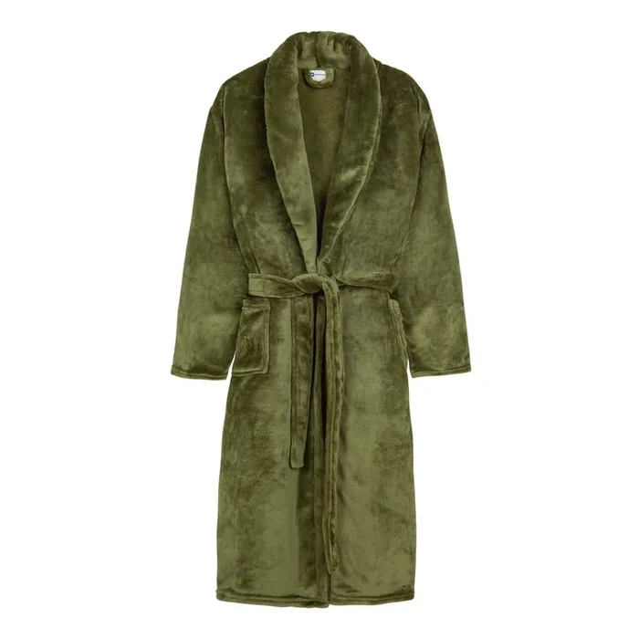 Accappatoio Polyvelvet M/L, in micropile, verde