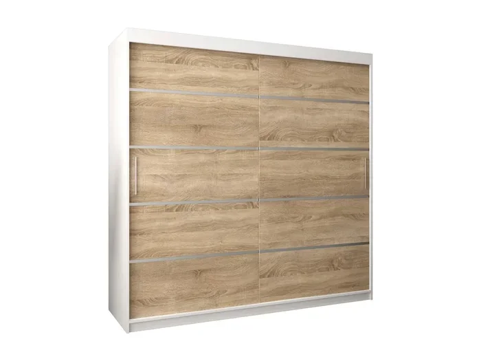 ARMADIO VERONA 1 AD ANTE SCORREVOLI 200/200/62 2 porte (Bianco/Sonoma)