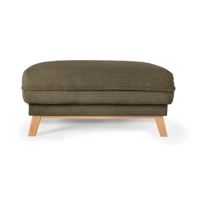 Bonami SelectionPoggiapiedi ToriCon rivestimento in velluto a coste, verde, larghezza totale 100 cm, profondità totale 70 cm, peso 25 kg