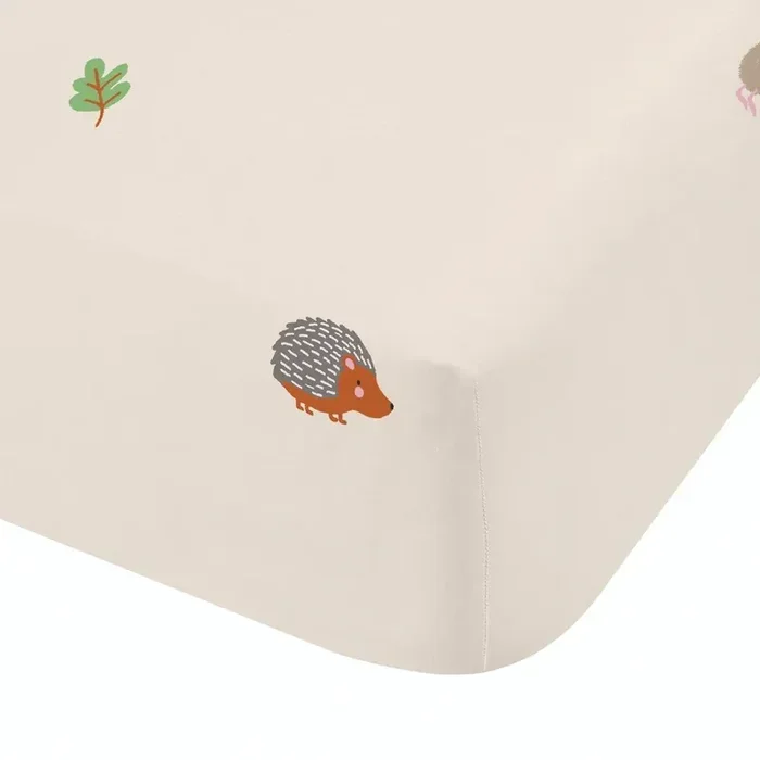 Catherine LansfieldLenzuolo con angoli per bambini Fox and Woodland FriendsPer letto matrimoniale, beige, 135×190 cm