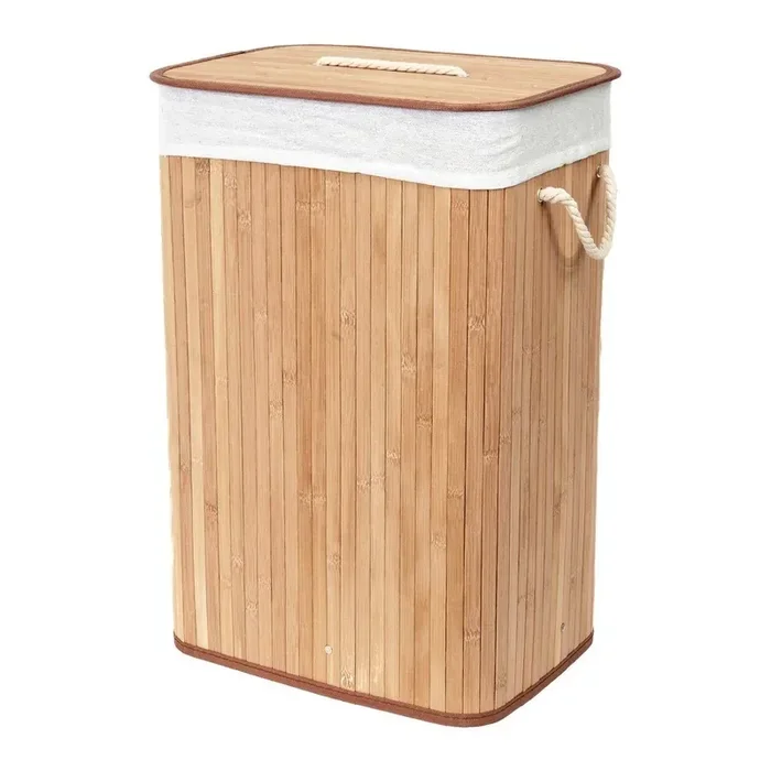 CompactorCesta per il bucato BambooIn bambù, bianca/di colore naturale, 78 l