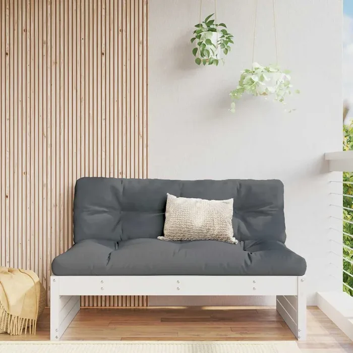 Divano Centrale 120×80 cm in Legno Massello di Pino Bianco 825759