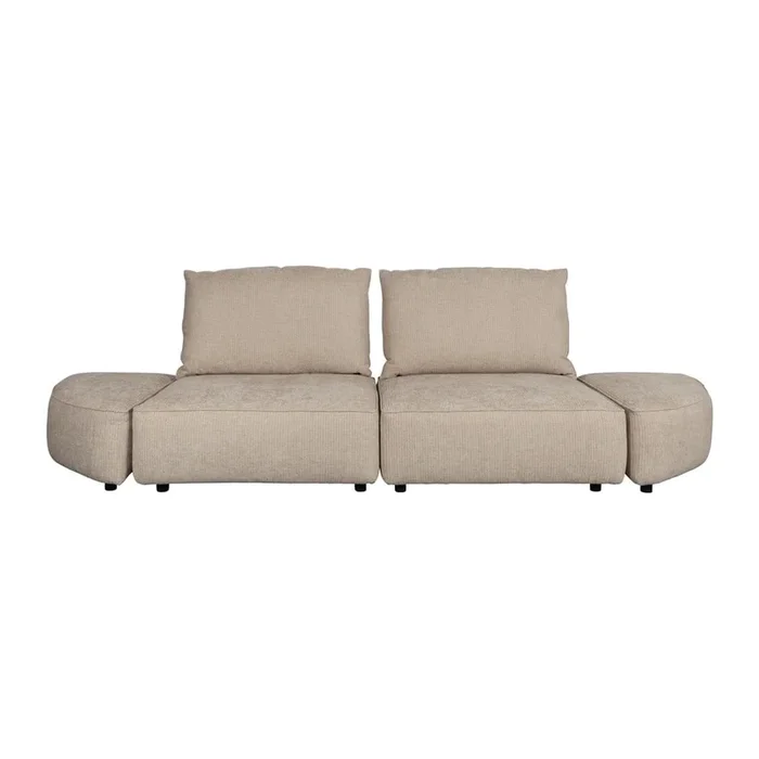 Divano Hunter Con rivestimento in ciniglia, beige, a tre posti, larghezza totale 318 cm
