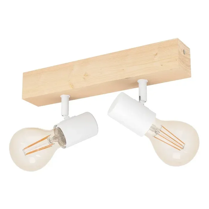 EGLOPlafoniera TOWNSHEND 3In legno/in metallo, bianca/di colore naturale, 5×30 cm