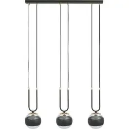 Emibig Glam Stripe lampada sospesa 3×10 W nero-trasparente 1113/3