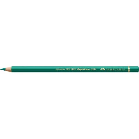 FABER-CASTELL – Matite colorate permanenti faber castell polychromos mina 3,8 mm conf. 6 pezzi – verde ftalico scuro – 110264