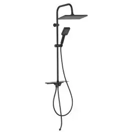 Ferro Kanto Black VerdeLine set doccia a parete con soffione nero NP94VLBL
