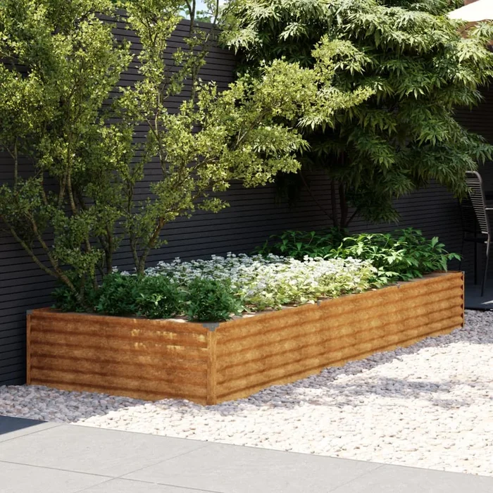 Fioriera Rialzata da Giardino 291x100x36 cm in Acciaio Corten 151995