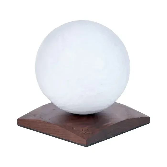 GingkoLampada da tavolo Smart LunaSpinLED, in legno/in plastica, con ricarica USB, marrone scuro, altezza totale 13 cm