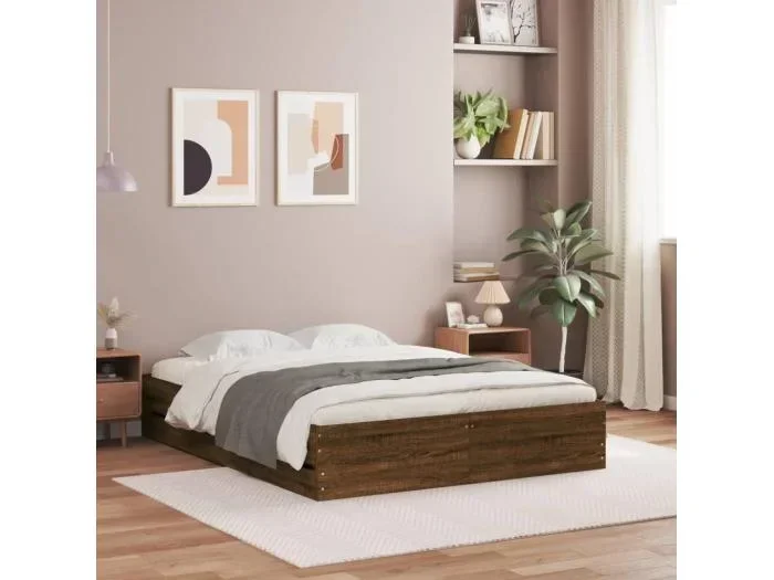 Giroletto Cassetti Rovere Marrone 120×200 cm Legno Multistrato