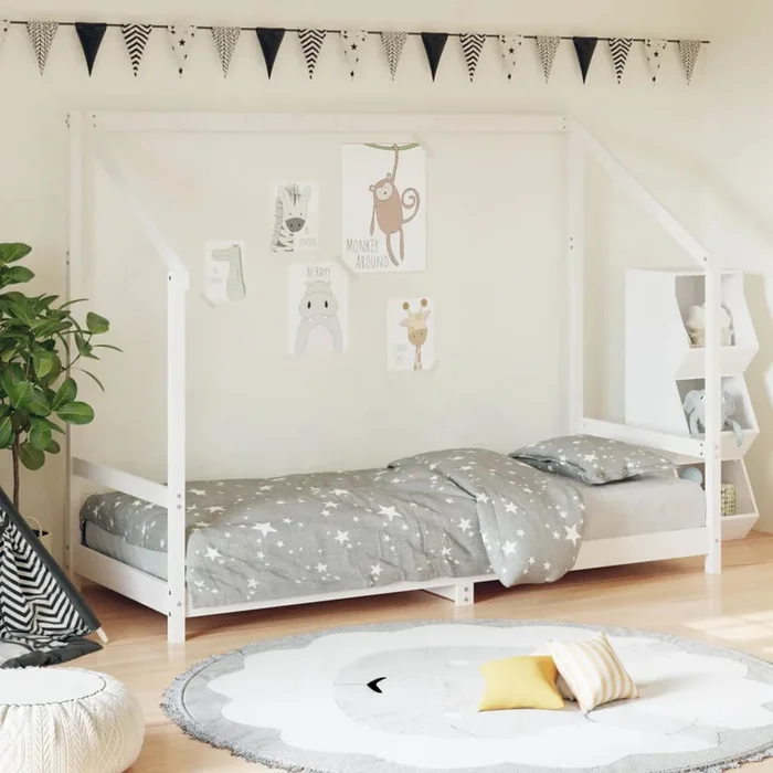 Giroletto per Bambini Bianco 80x200cm in Legno Massello di Pinocod mxl 106068