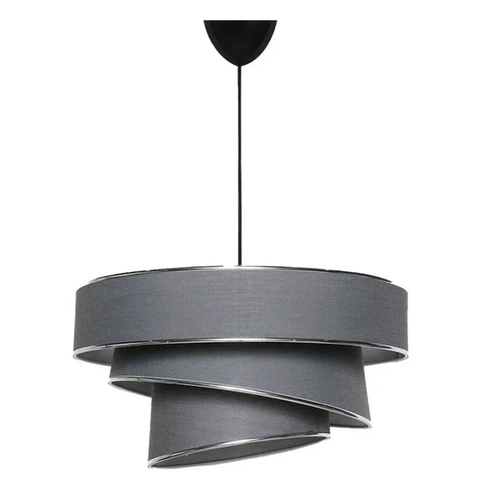 Lampadario Couper Con paralume in tessuto, in plastica, color antracite/argentato, ø 40 cm, altezza totale 20 cm