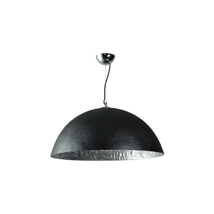 Lampadario Nero/argentato, ø 70 cm, altezza totale 30 cm