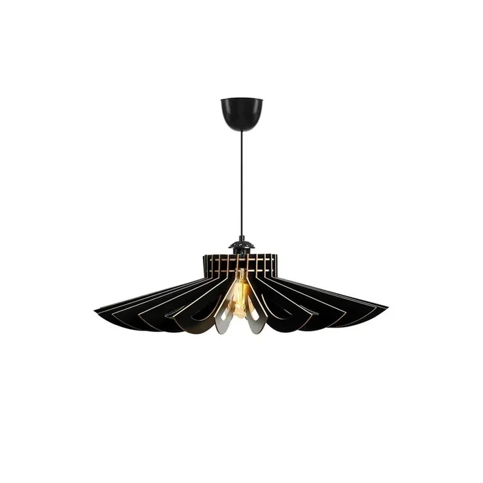 Lampadario Nero, ø 68 cm, altezza totale 50 cm
