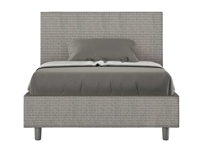 Letto contenitore imbottito 120×210 tessuto Labirinto 02 grigio Adele