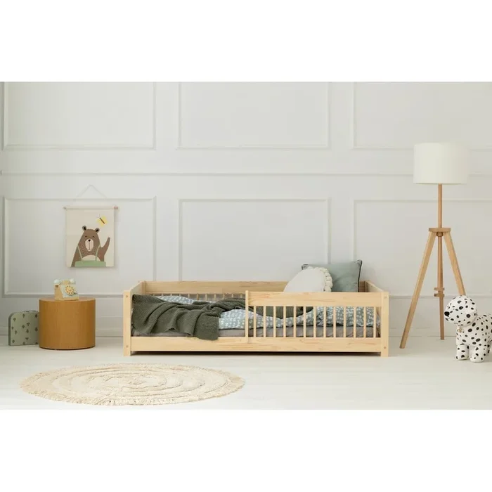 Letto da bambini CPW 80×180 cm, con rete inclusa, in pino massiccio, trattamento della superficie: nessun trattamento/trattamento della superficie: spazzolatura, di colore naturale