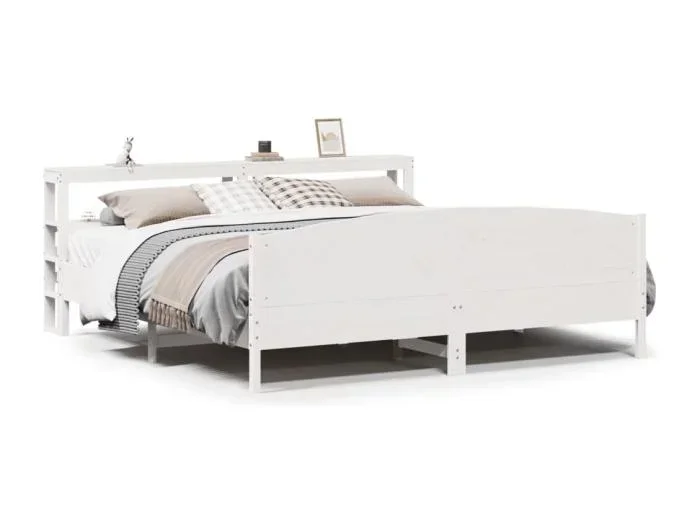 Letto senza Materasso Bianco 180×200 cm Legno Massello di Pino