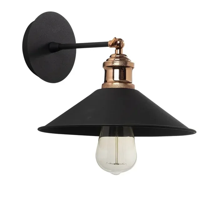 Opviq lightsLampada da parete BercesteIn metallo, nera, 24×24 cm, altezza totale 20 cm
