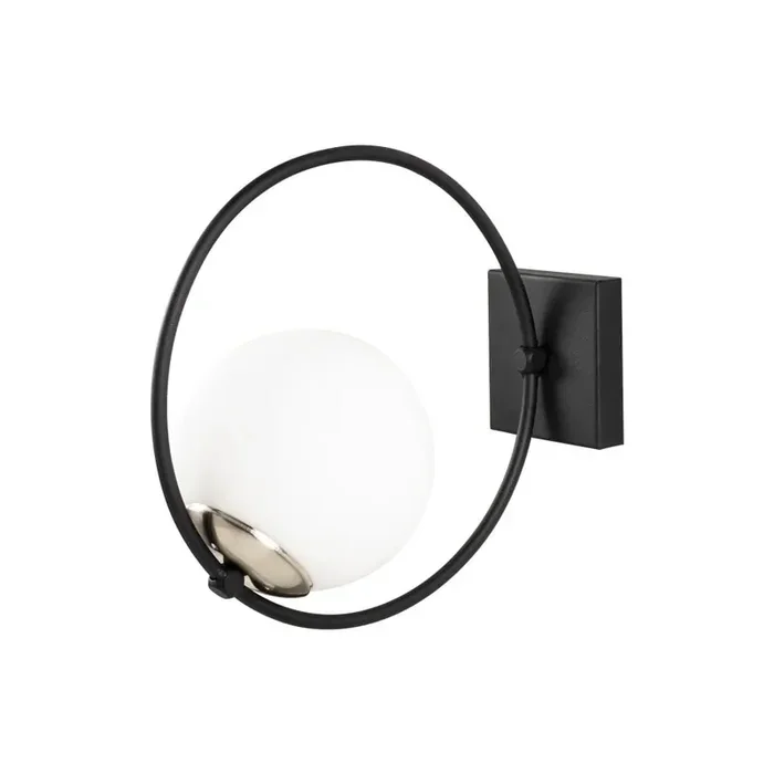 Opviq lightsLampada da parete DolunayIn metallo, bianca/nera, 15×31 cm, altezza totale 28 cm