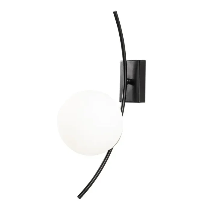 Opviq lightsLampada da parete HilalIn metallo, bianca/nera, 15×25 cm, altezza totale 44 cm