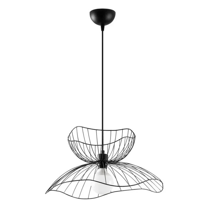 Opviq lightsLampadario FaracCon paralume in metallo, in metallo, nero, ø 50 cm, altezza totale 121 cm