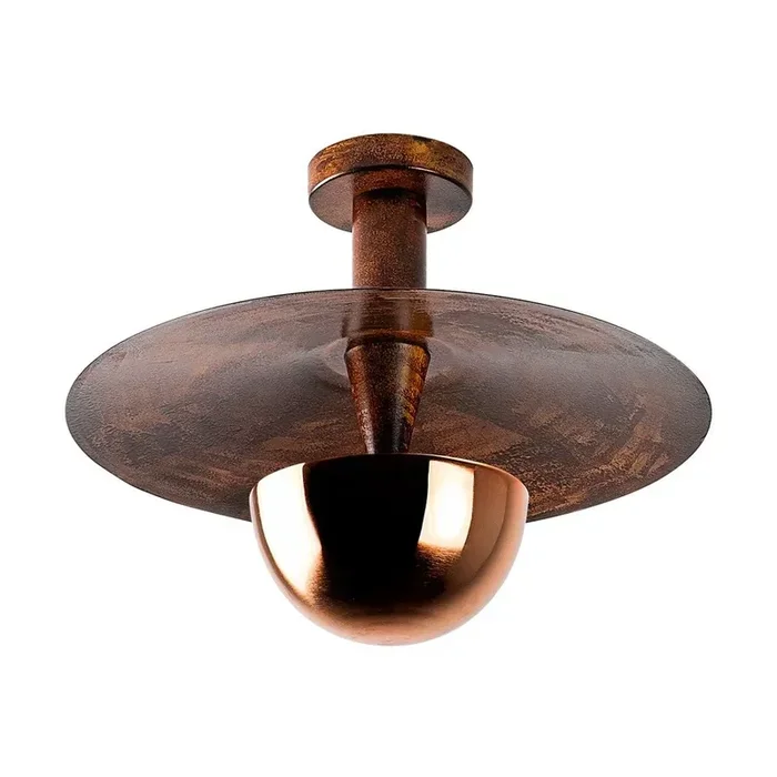 Opviq lightsLampadario KurtCon paralume in metallo, in metallo, color rame, ø 38 cm, altezza totale 31 cm