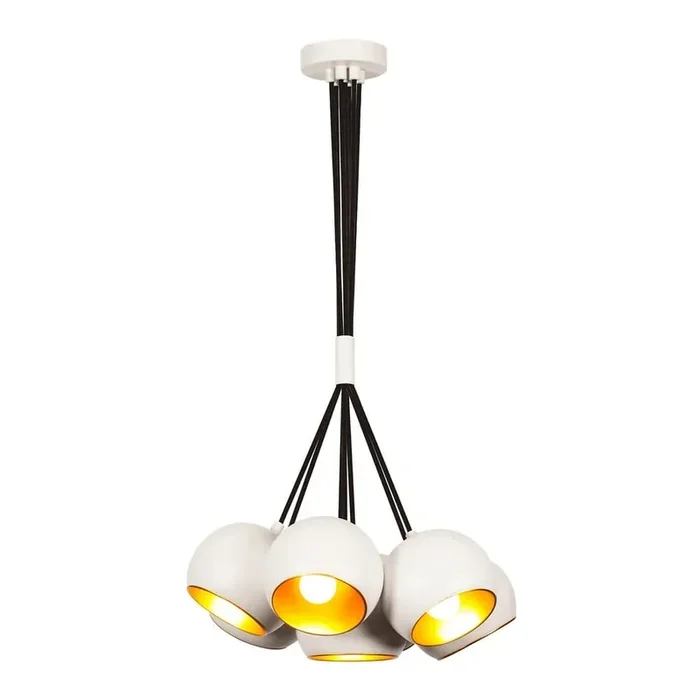 Opviq lightsLampadario SivaniCon paralume in metallo, in metallo, bianco, altezza totale 108 cm