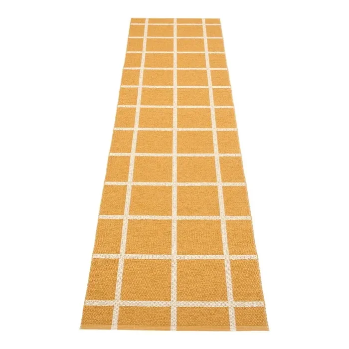 PappelinaPassatoia da interno ed esterno Ada OchreReversibile/lavabile, sintetica, bouclé, a pelo piatto, giallo ocra, 70×300 cm