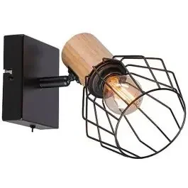 Paulmann lampada da parete 1×20 W nero-legno 66766
