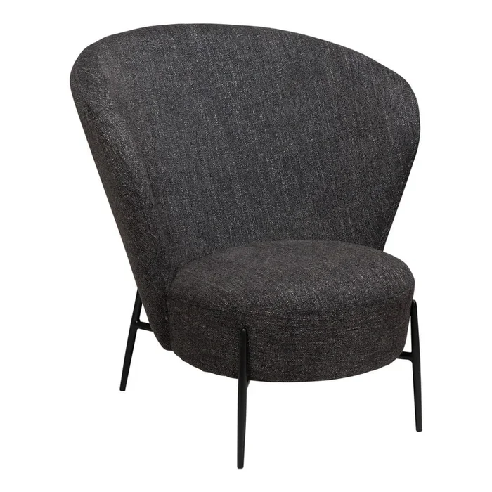 Poltrona Orbit Con rivestimento in bouclé, color antracite