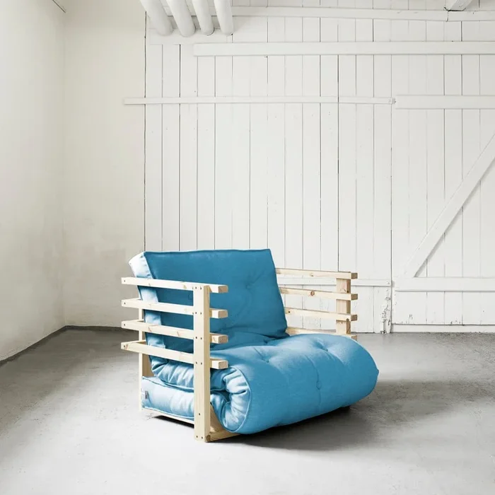 Poltrona Stile futon, blu