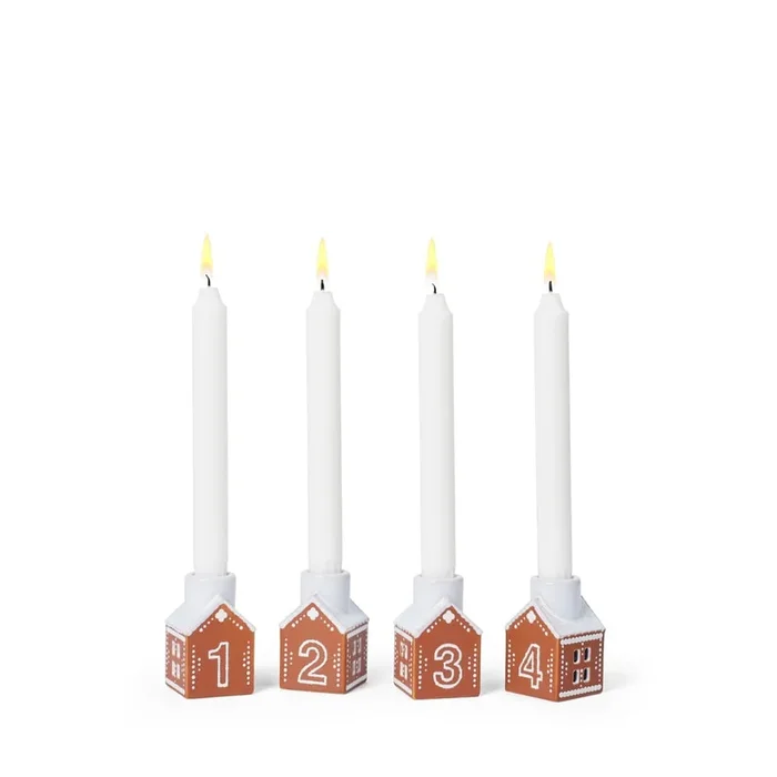 Portacandela Gingerbread Per avvento, in ceramica
