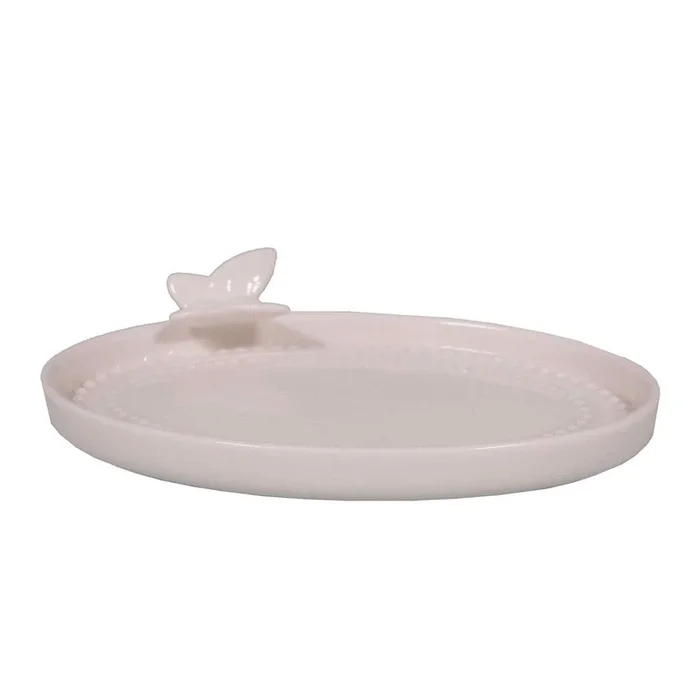 Portasaponetta In ceramica, bianco, 10×15,5 cm, altezza totale 1,5 cm