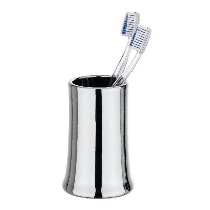 Portaspazzolino Argentato, ø 8 cm, altezza totale 12 cm