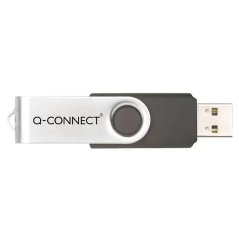 Q-CONNECT – Chiavetta usb 2.0 in blister flash drive argento/nero – 64 gb – KF41514