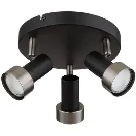 Rabalux Konrad lampada da soffitto 3×50 W nero-argento 73013