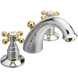 Sapho Antea rubinetto per lavabo verticale cromo-oro 3022