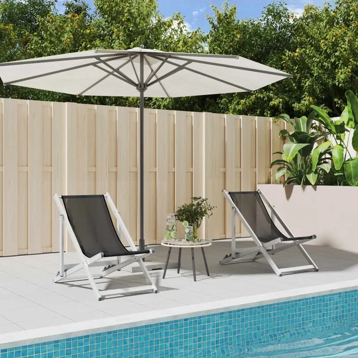 Sedie da Spiaggia Pieghevoli 2 pz Grigie Alluminio e Textilenecod mxl 112504