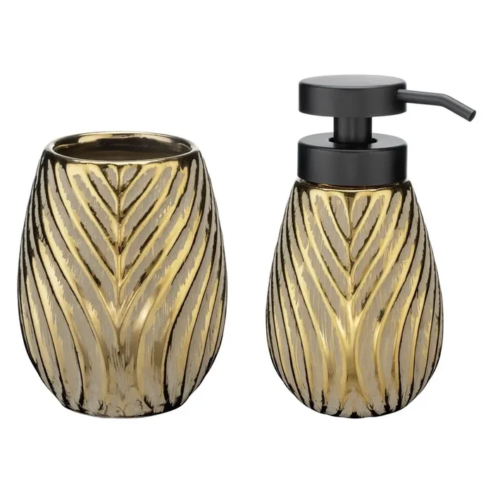 Set di accessori per il bagno Idro In ceramica, dorato
