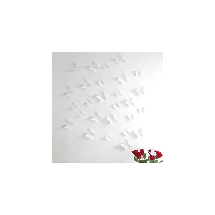 Set di adesivi Butterflies 12 pz, 3D, per muro, 12×10 cm