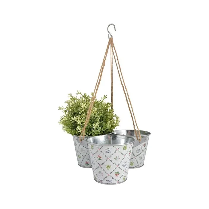 Set di vasi per fiori 3 pz, altezza totale 10 cm