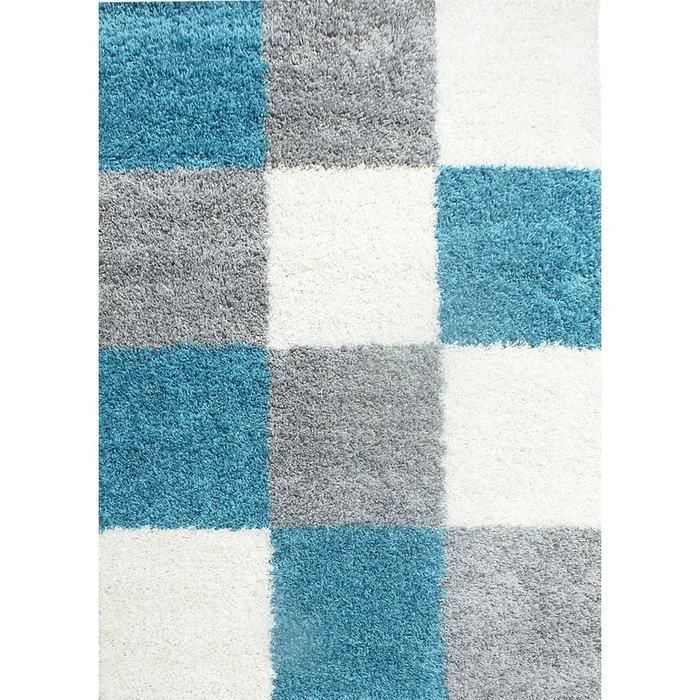 Tappeto Life Sintetico, shaggy, grigio/turchese, 160×230 cm