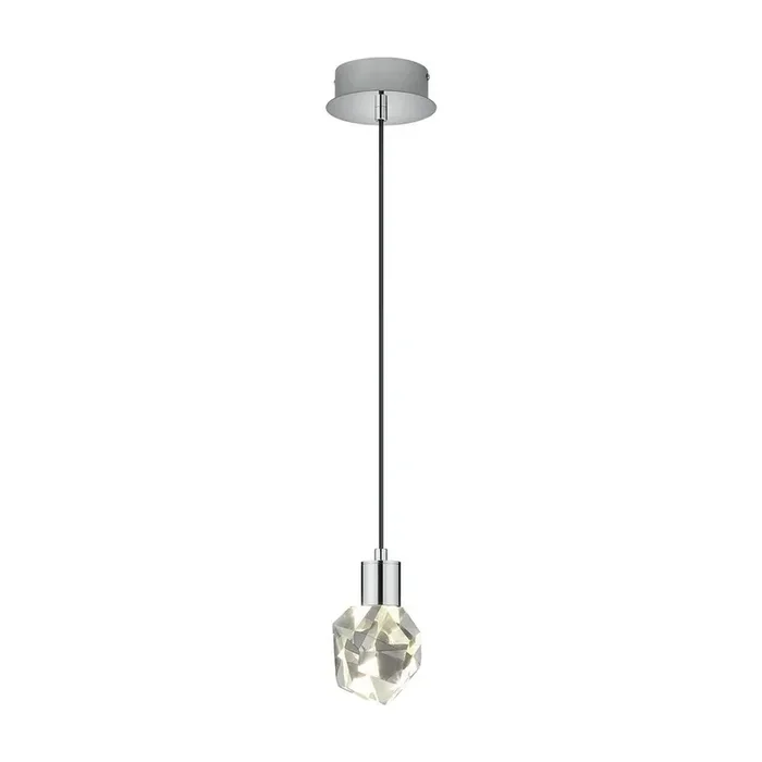 Trio SelectLampadario VeranoLED, con paralume in vetro, in metallo, argentato, ø 13 cm, altezza totale 150 cm